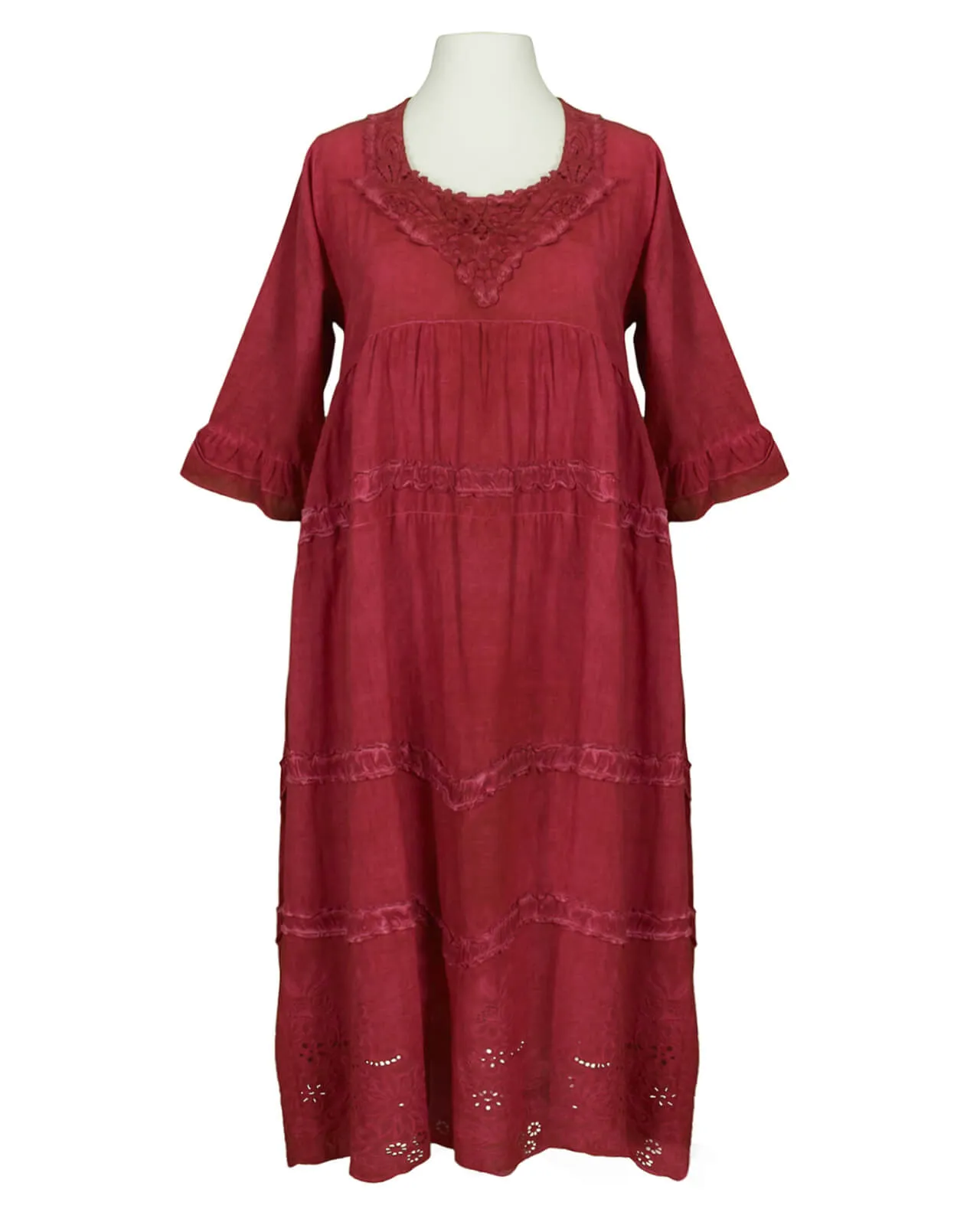 Baumwollkleid Lochstickerei für Damen in  rot von Manga