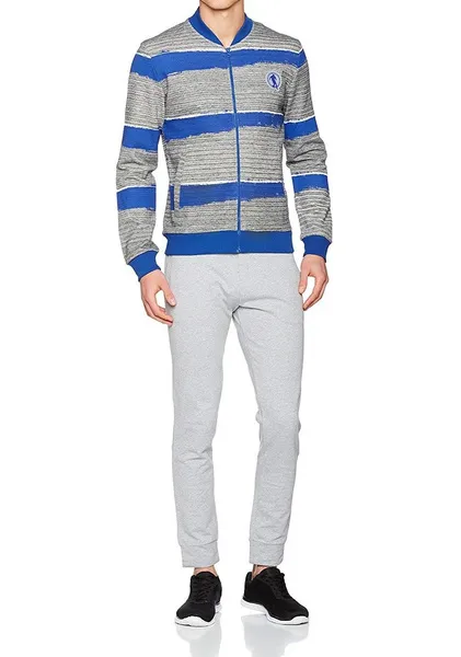 BIKKEMBERGS Herren Men Sweatshirt Pullover Sweatjacke Grau/Blau
