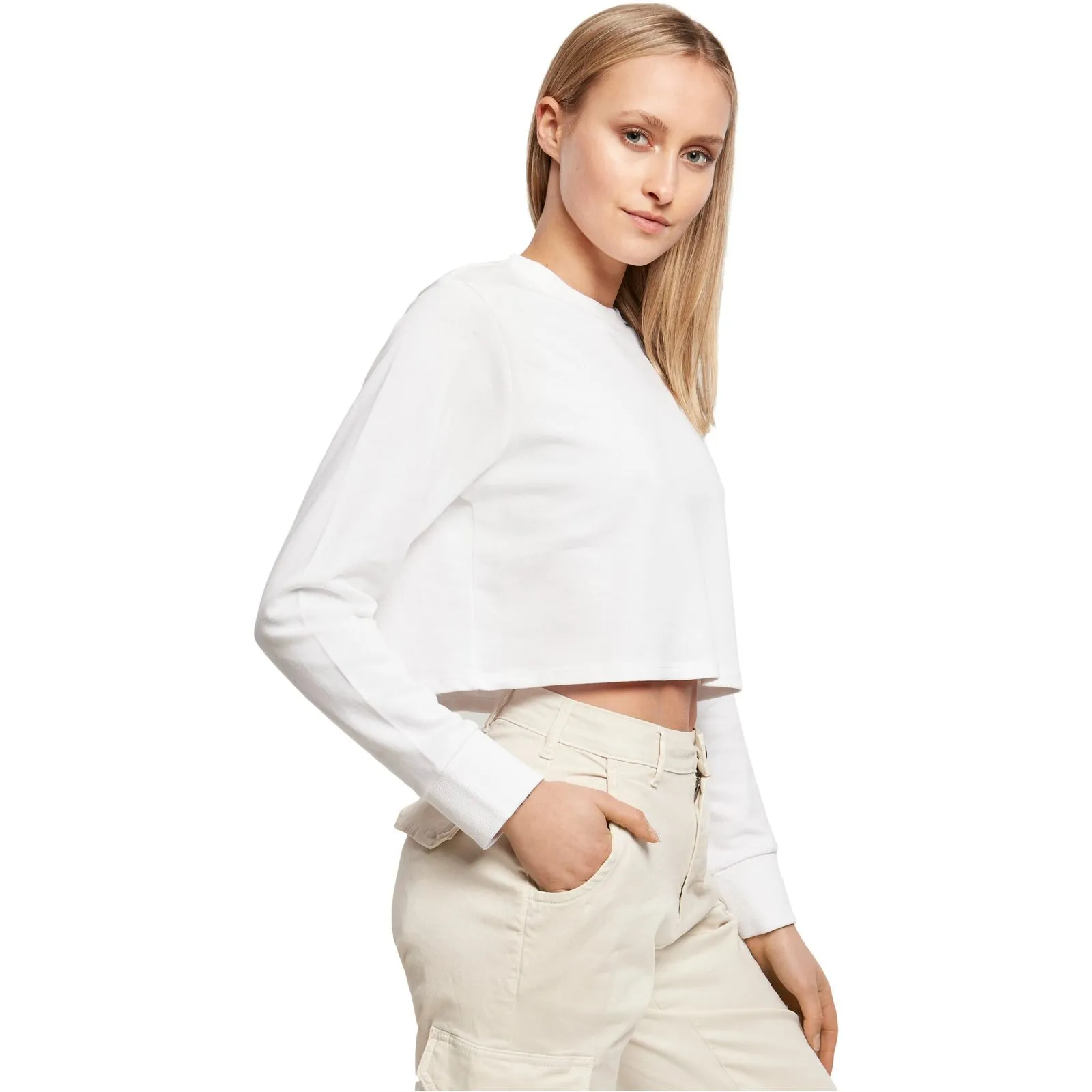 Damen Crop-Top mit langen Ärmeln