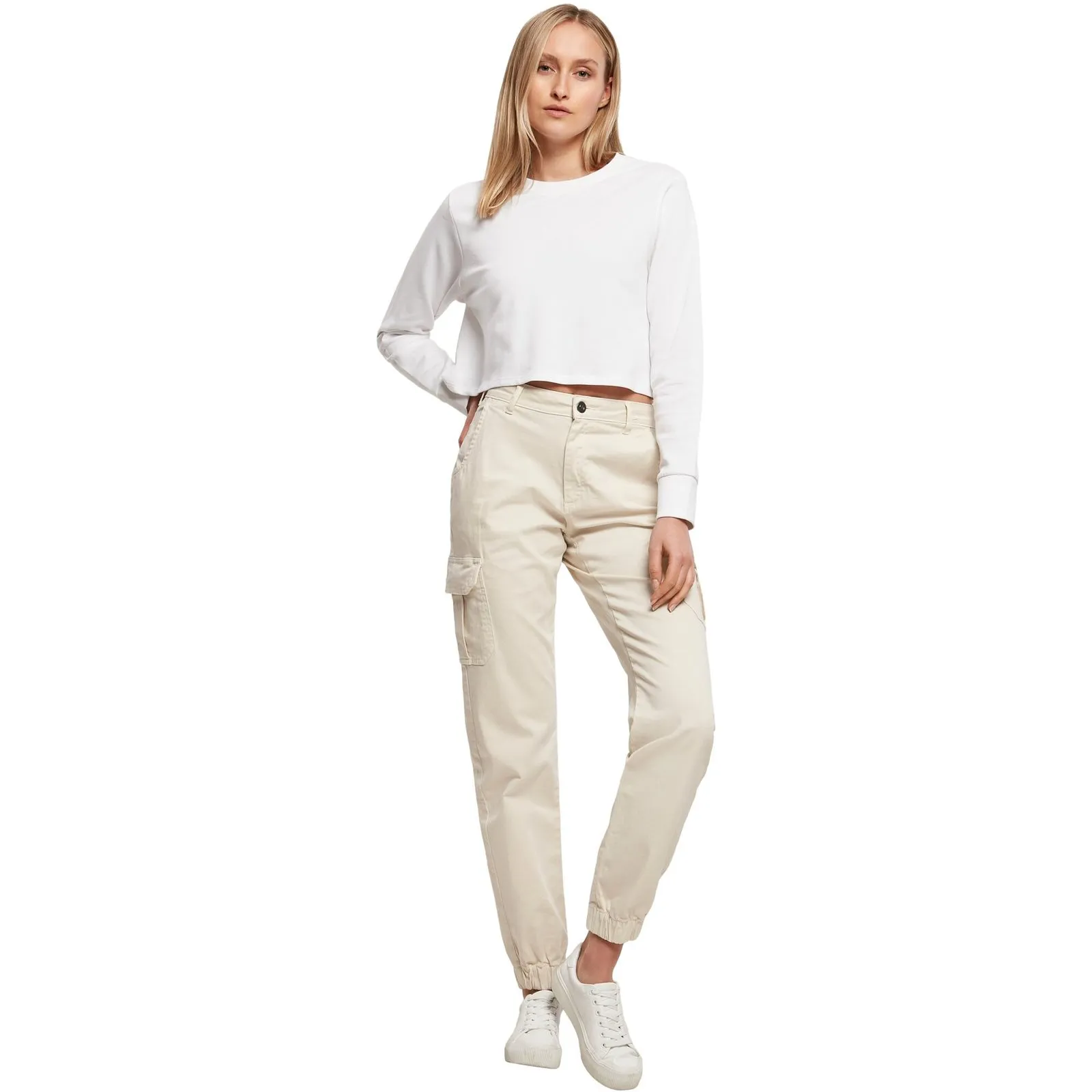 Damen Crop-Top mit langen Ärmeln