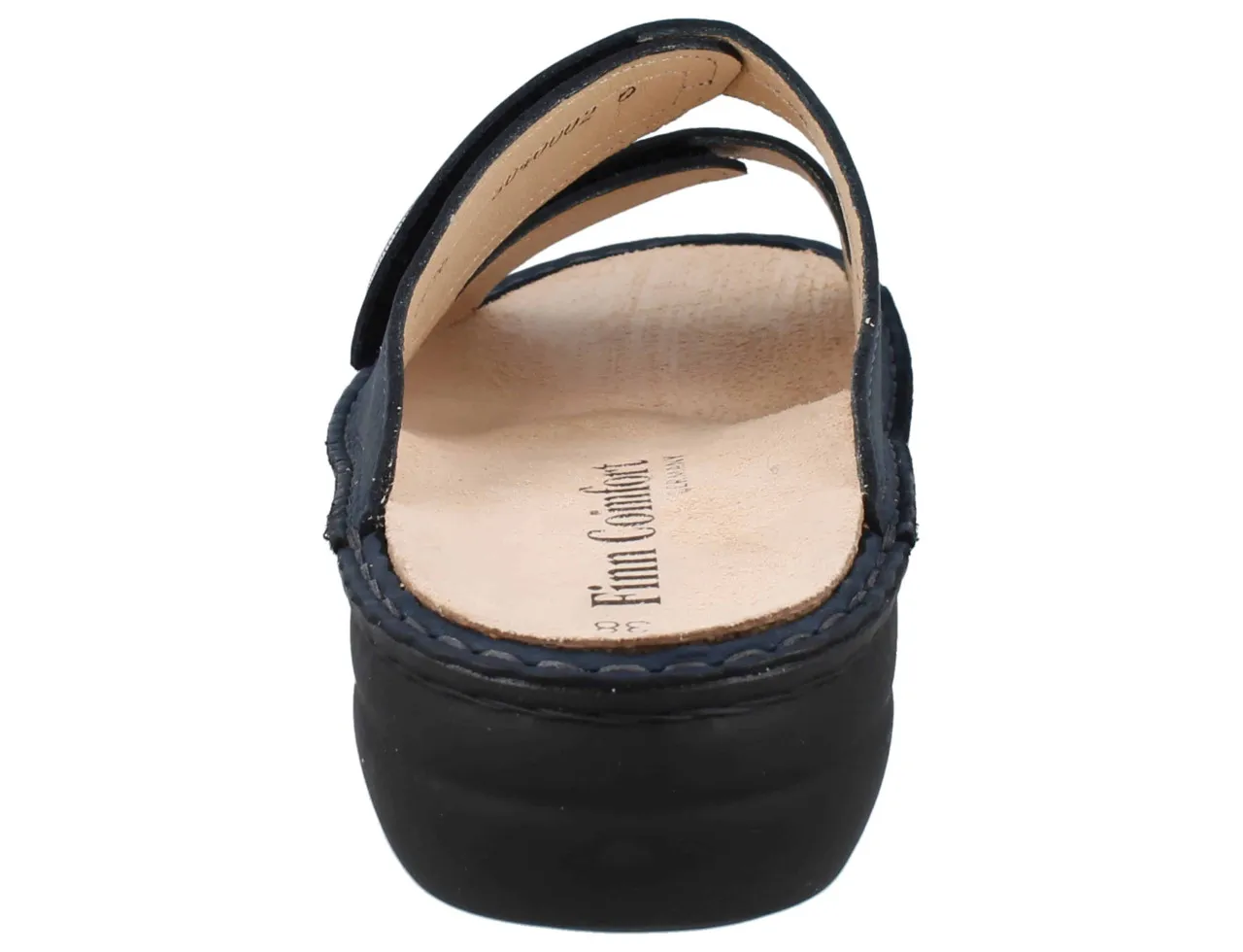 FINN COMFORT Sansibar Damen Pantolette blau Pull-Up Leder