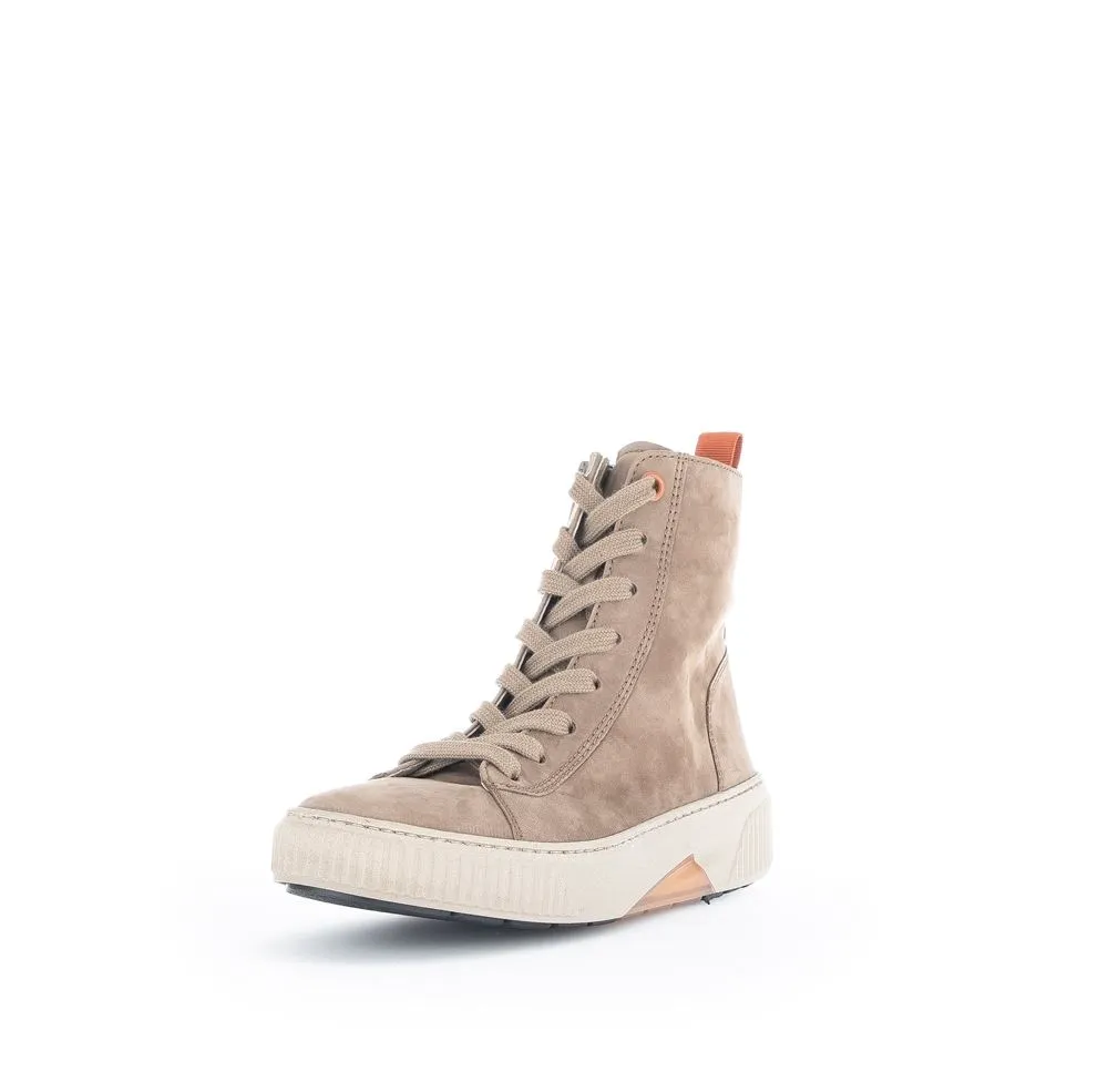 Gabor rollingsoft Schnürstiefelette Rauleder Wechselfußbett beige S22 96.805.44