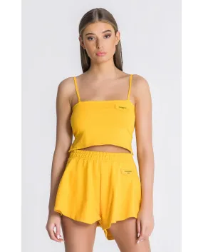 Gianni Kavanagh Yellow Core Crop Top