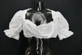 Gr.42 Dirndlbluse weiß Bluse für Dirndl Baumwolle mit Spitze B10786
