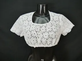 Gr.42 Dirndlbluse weiß Bluse für Dirndl Schweizer Genre Batist mit Spitze B10365
