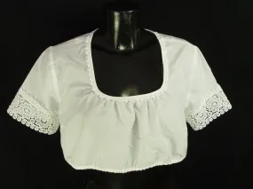 Gr.46 Dirndlbluse mit rundem Ausschnitt  Bluse für Dirndl Trachtenbluse B2035
