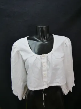 Gr.50 Dirndlbluse Vintage süße Bluse für Dirndl mit Rüschen B9085