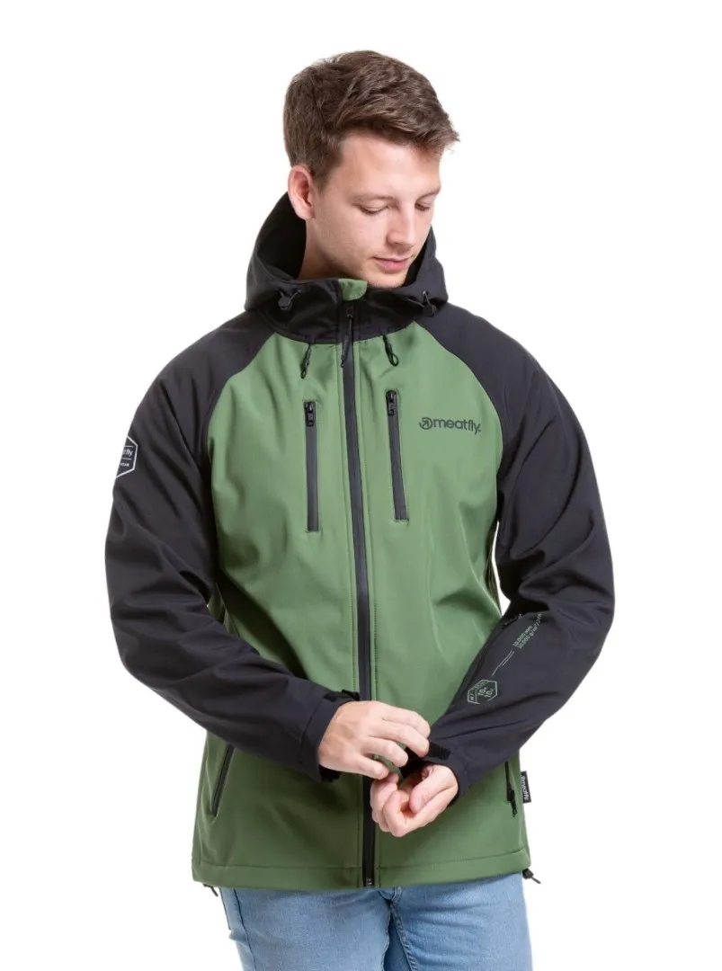 Herren Softshelljacke Meatfly Rasmussen grün/schwarz M