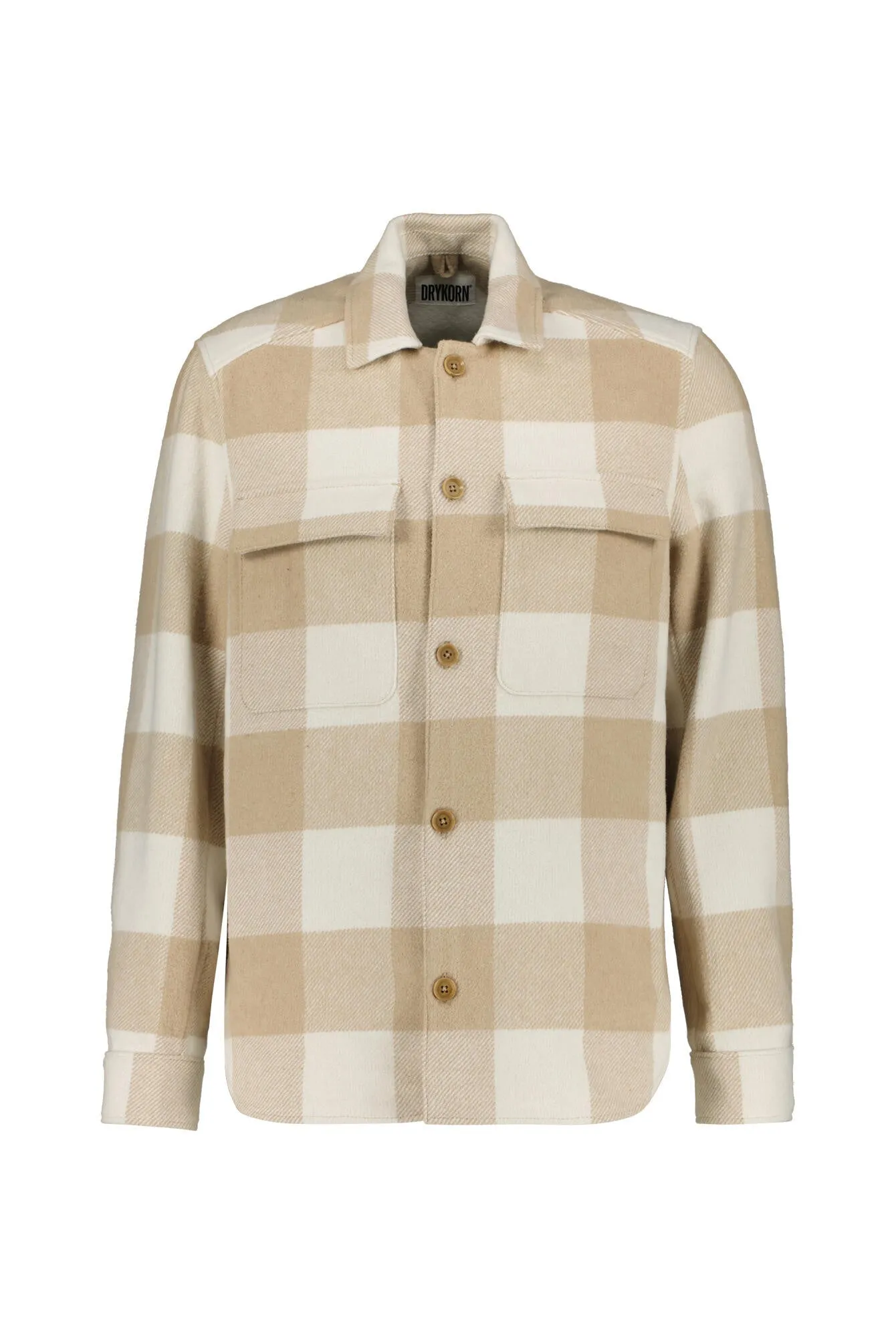 Kariertes Overshirt aus Baumwollmix