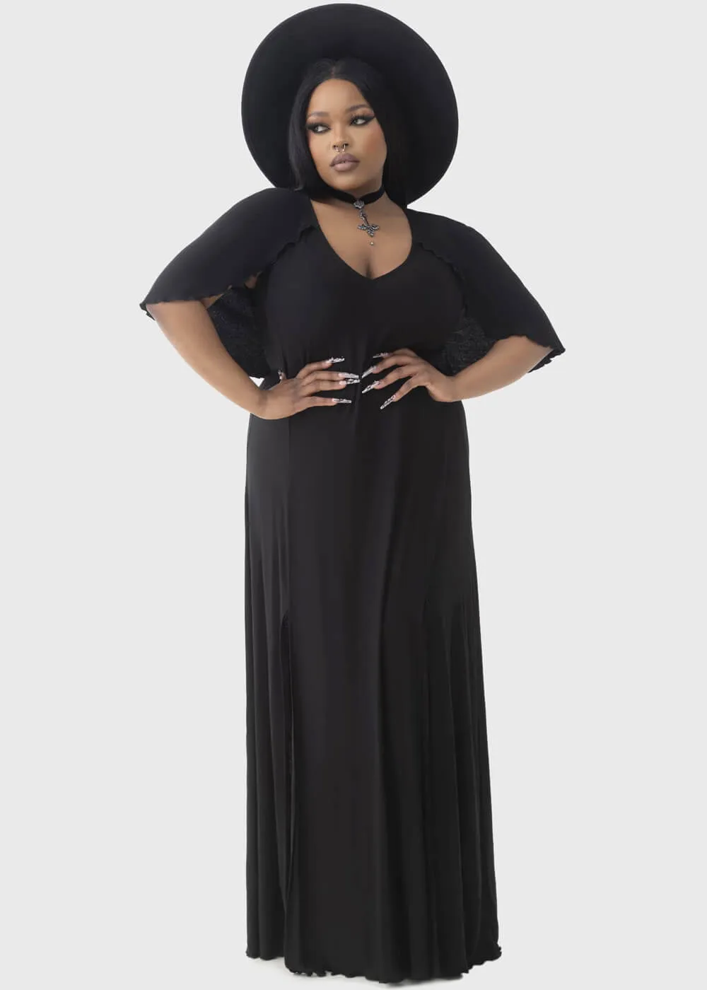 Killstar Krypt Lovers Maxi Kleid Schwarz