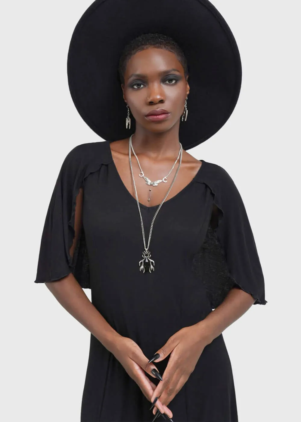 Killstar Krypt Lovers Maxi Kleid Schwarz