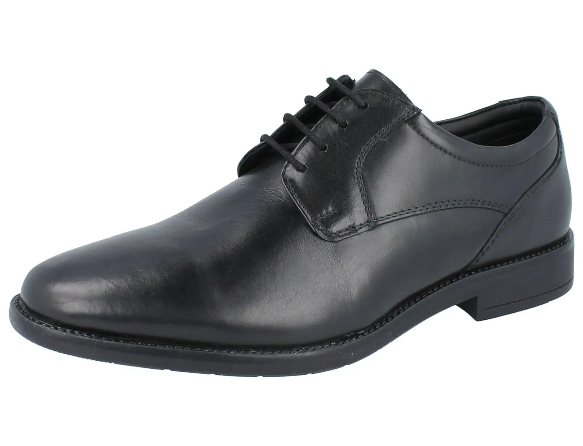 LONGO Herren Business Schnürschuhe schwarz Glattleder