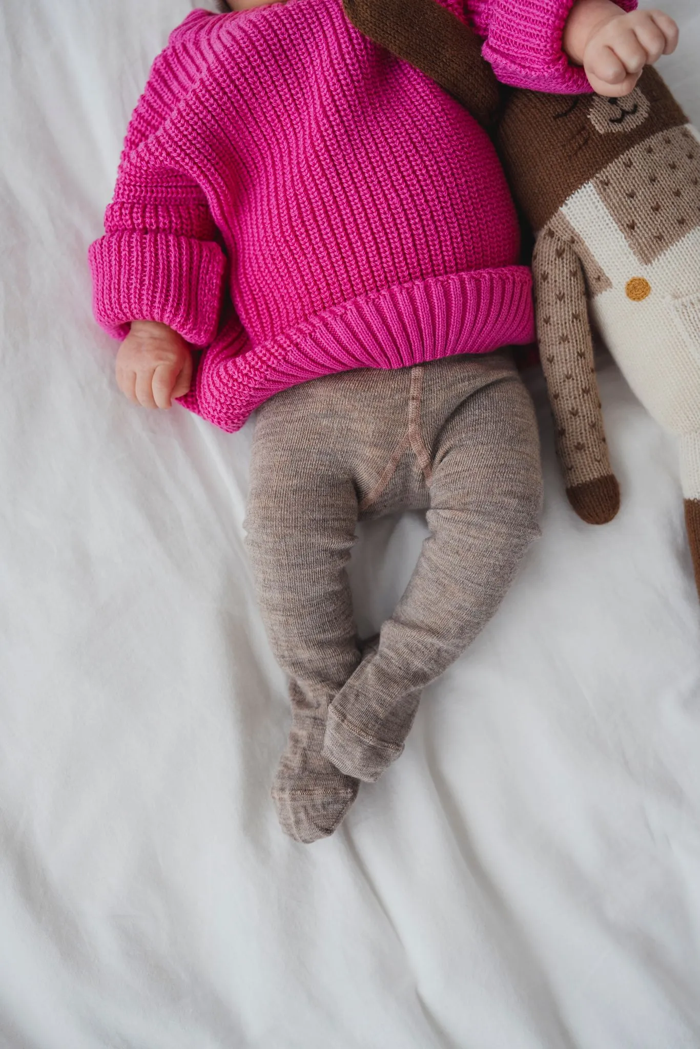MERINO WOOL TIGHTS BEIGE MELANGE