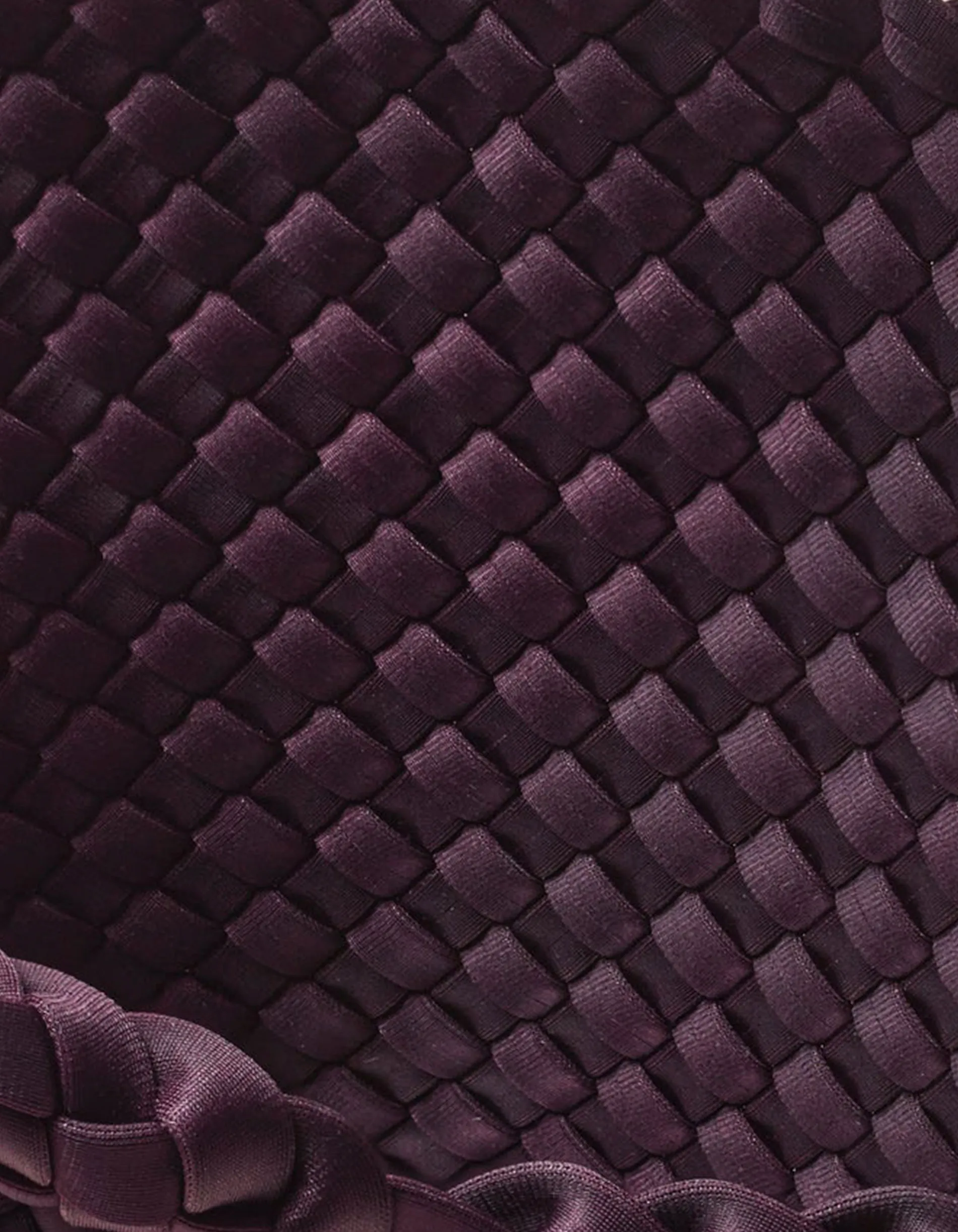 Naghedi St Barths Small Tote Aubergine // Geflochtene Tote Bag mit abnehmbarem Schulterriemen und Pouch
