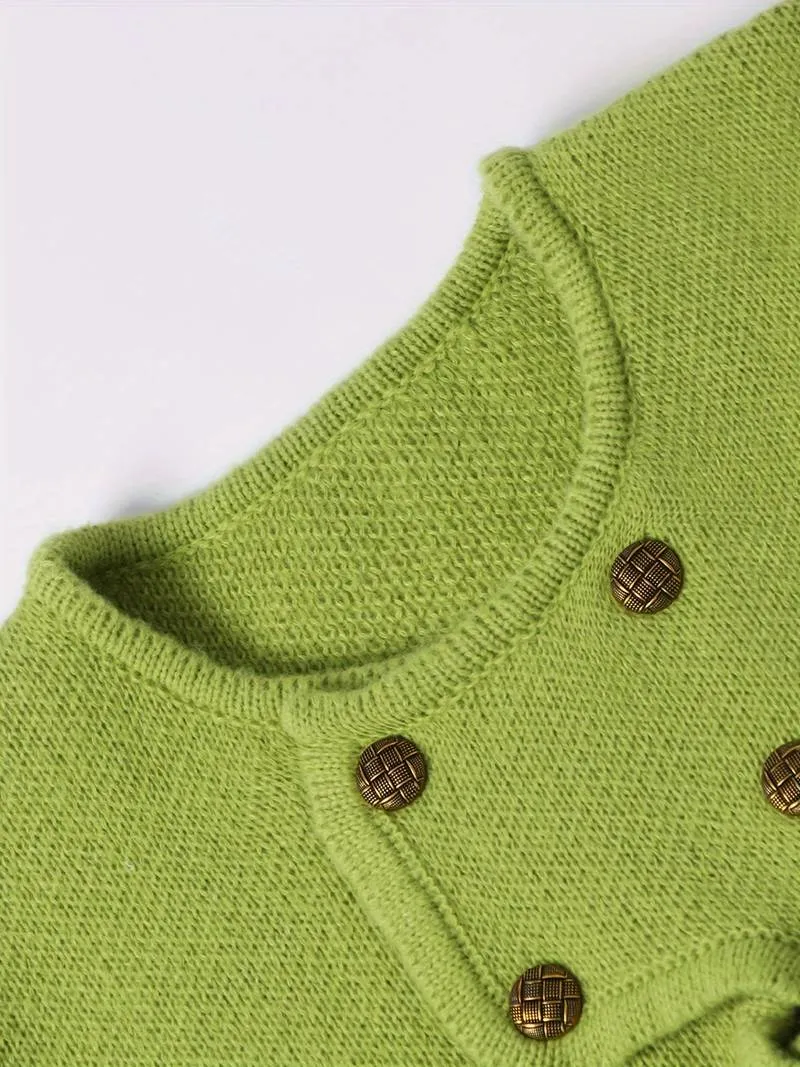 Ozzy - Solide doppelreihige Strickjacke