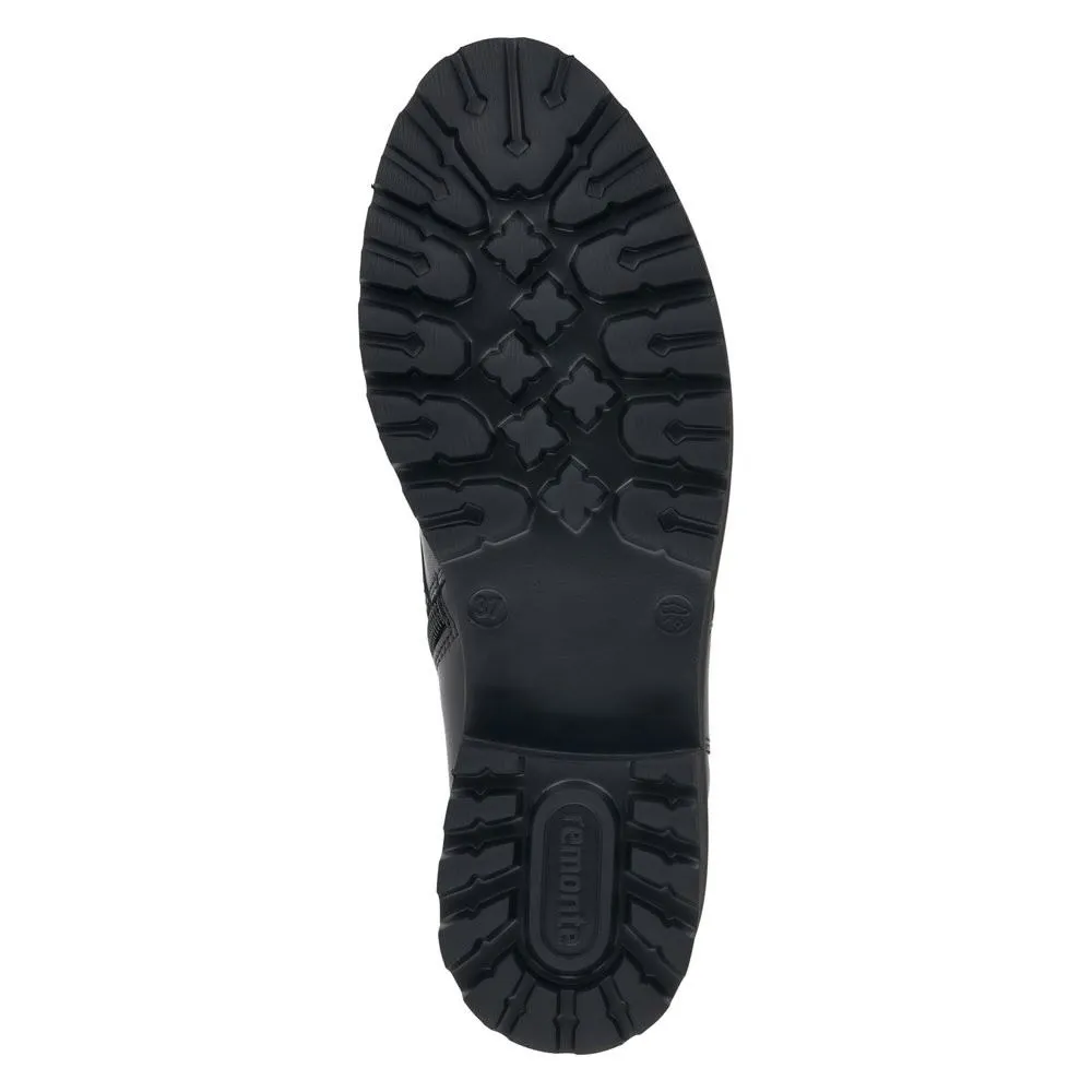 Remonte Damen Schnürstiefelette Leder schwarz S22 D8671-01