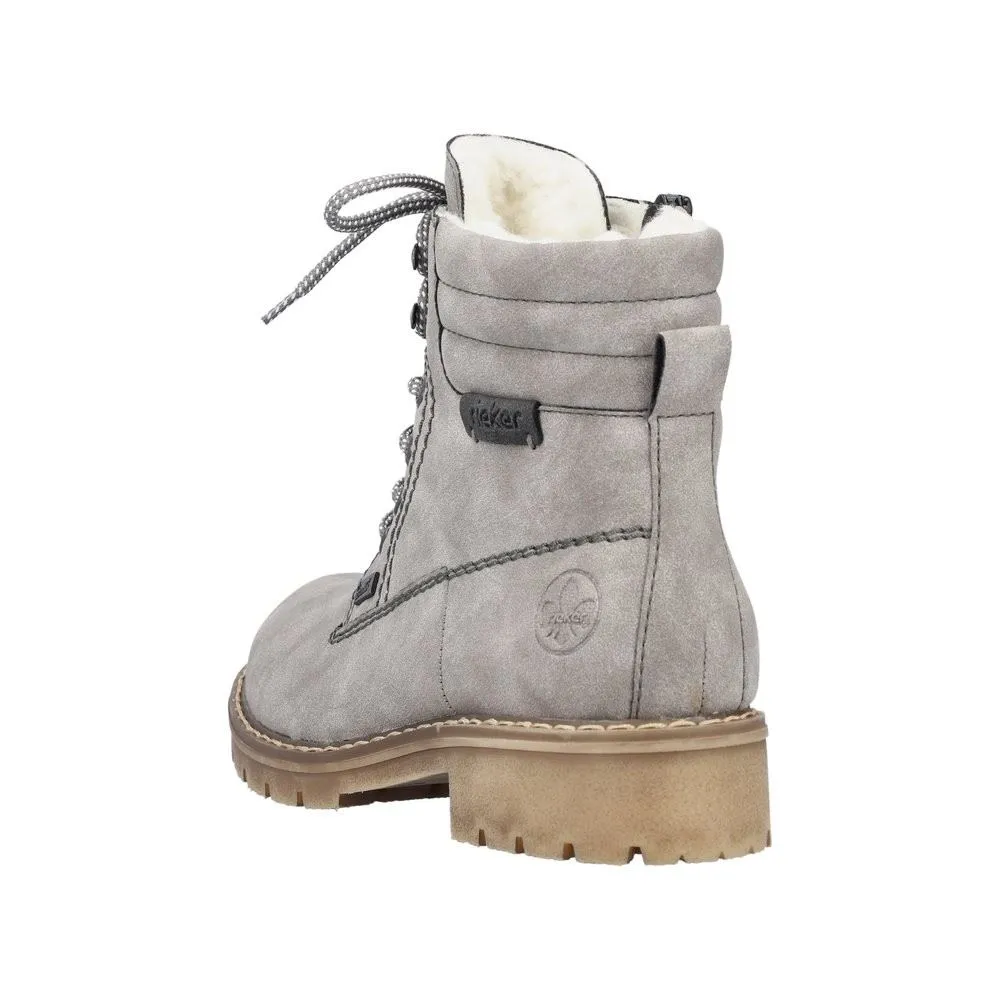 Rieker Antistress Damen Schnürboot Schnürstiefelette TEX- Membran Warmfutter grau S22 Y9125-40