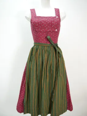 Salzburger Dirndl rot Baumwolle mit Blumenmuster klasse Dirndl mit Schürze Gr.36