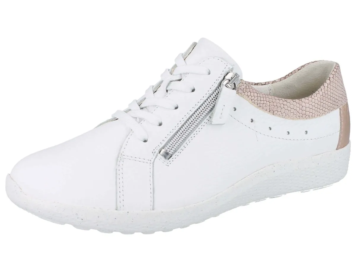 WALDLÄUFER K Ira Damen Schnürschuhe weiss rose Hirsch Glattleder