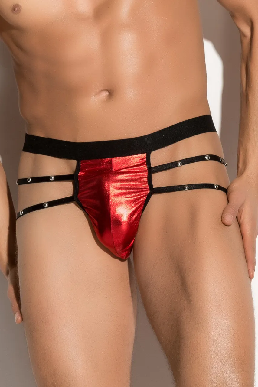 Wetlook G-String mit Bändern und Nieten